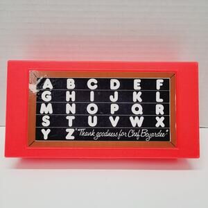 Vtg 80s Chef Boyardee Advertisement Neon Orange Plastic Crayon Pencil Box Case